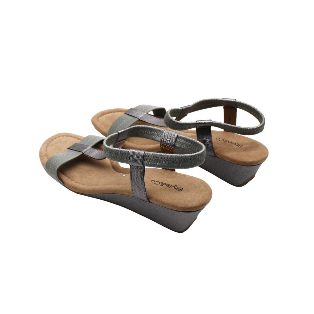 Style & Co Gray Wedge Sandals - Picture 6 of 7